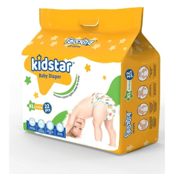 Kidstar Baby Diaper Extra Large 12-25kg 22pcs
