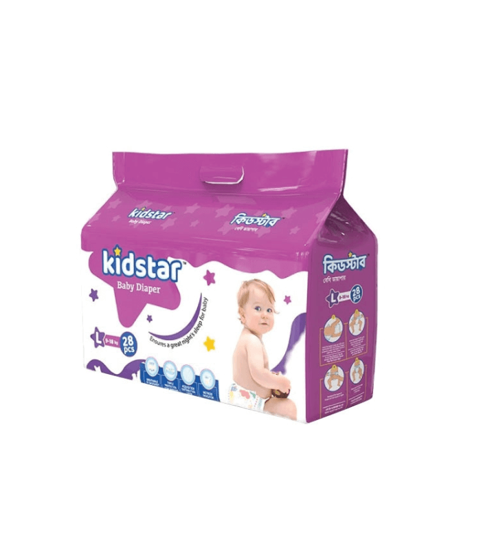 Kidstar Baby Diaper Large 9-14kg 28pcs