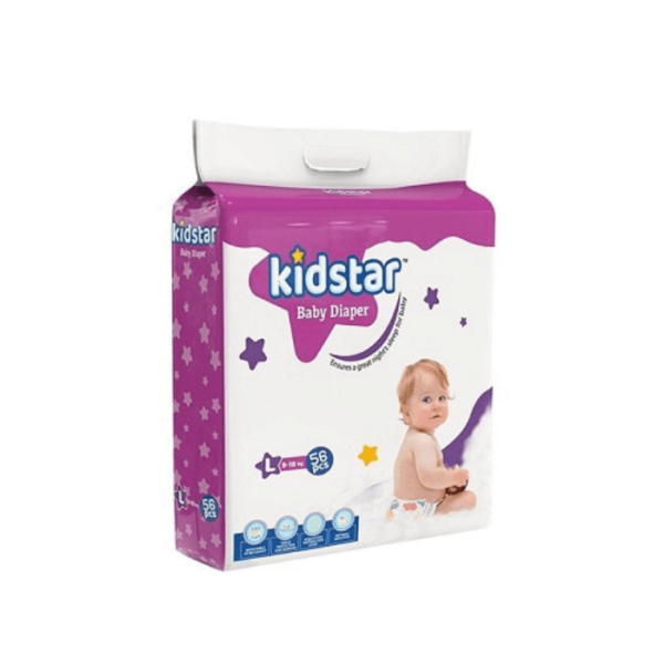 Kidstar Baby Diaper Large 9-14kg 56pcs