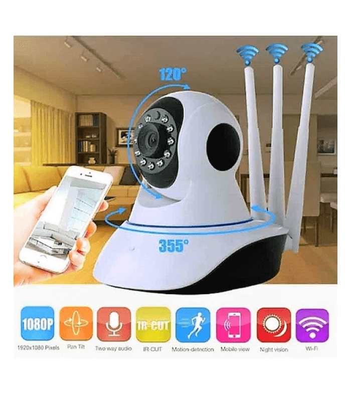 3 Antenna 2 Mega Pixel (1080P) Night Vision Wifi Ip Camera